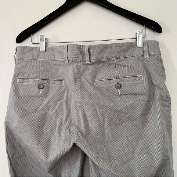 GAP Blue White Pinstripe Girlfriend Khaki Yarn Cotton Pants - Picture 4 of 11